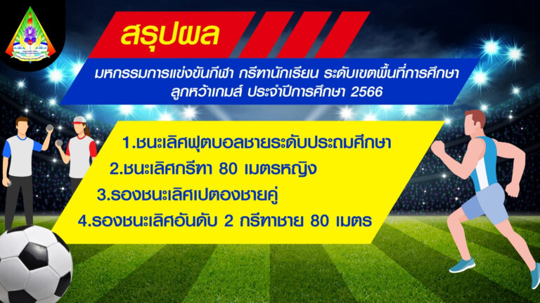 สรุปผลมหกรรมการแข่งขันกีฬา กรีฑานักเรียน ระดับเขตพื้นที่การศึกษา ลูกหว้าเกมส์ ประจำปีการศึกษา ๒๕๖๖